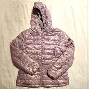 Women's Andrew Marc hooded faux fur lined puffer coat